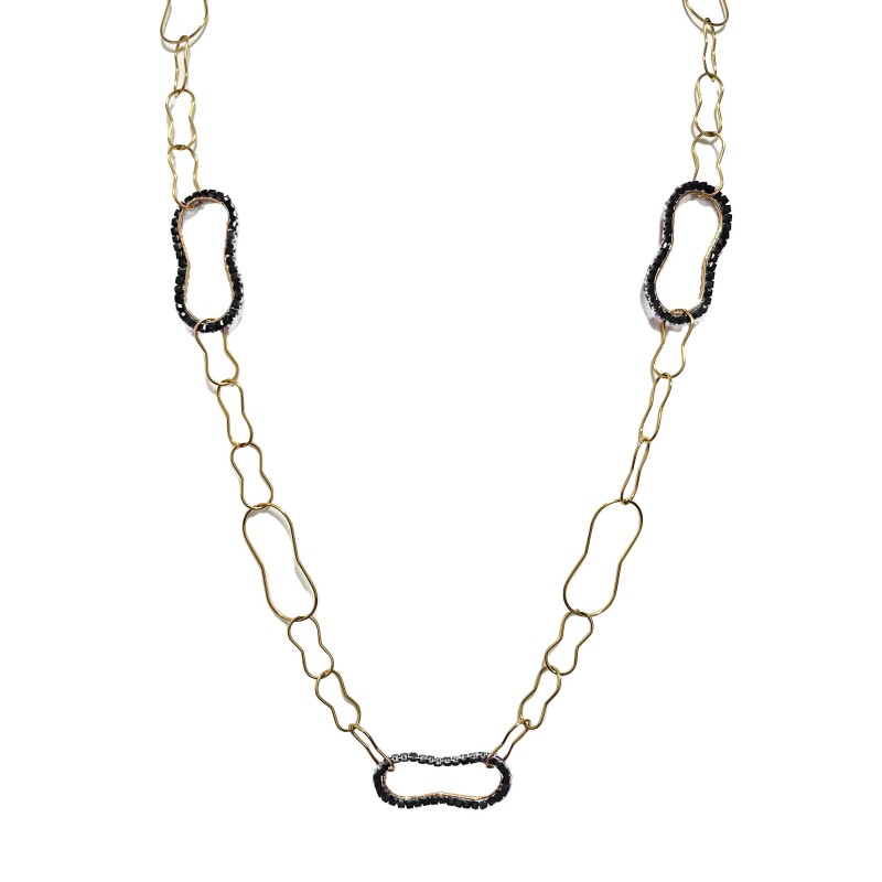 COLLANA LUNGA A CATENA CON CRISTALLI - OL23184E722