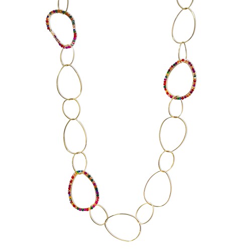 COLLANA LUNGA A CERCHI CON CRISTALLI - OL23184E723