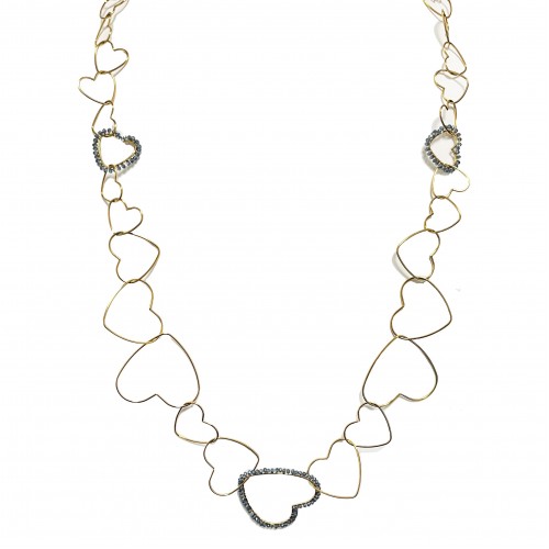 COLLANA LUNGA CON CATENA A FORMA DI CUORE - OL23184E724