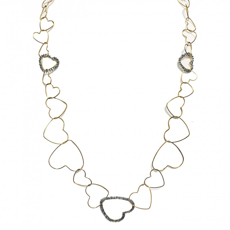 COLLANA LUNGA CON CATENA A FORMA DI CUORE - OL23184E724