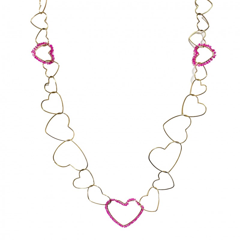 COLLANA LUNGA CON CATENA A FORMA DI CUORE - OL23184E724