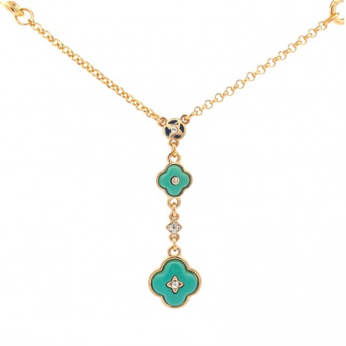 COLLANA DOPPIO FILO QUADRIFOGLIO - S13991A