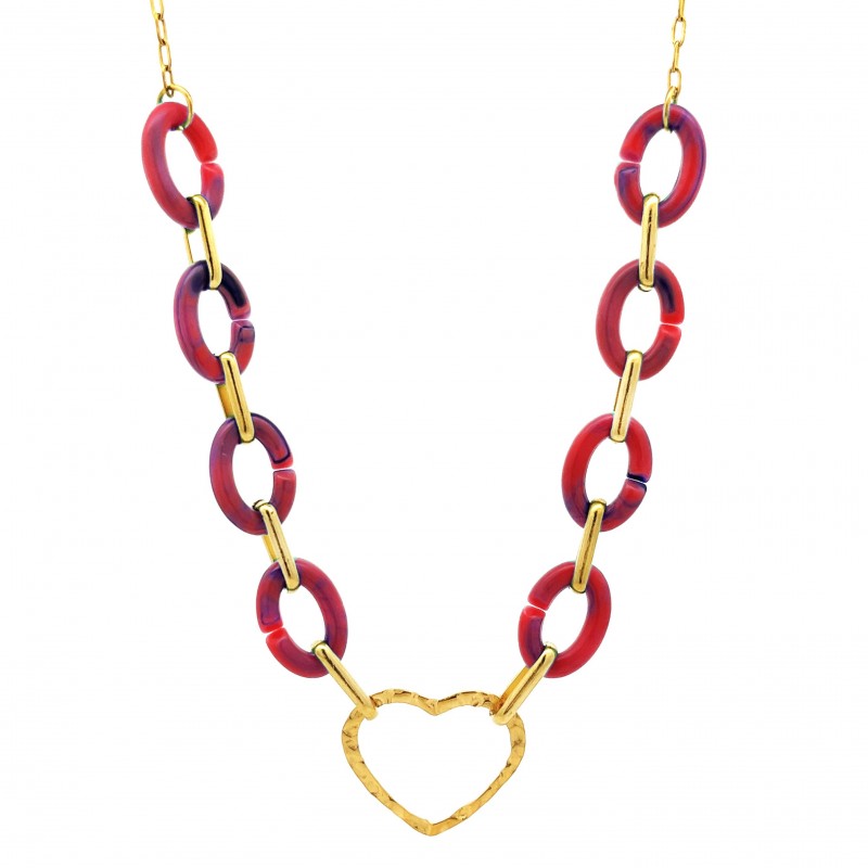 COLLANA IN ACRILICO CON CUORE - WF2388E678