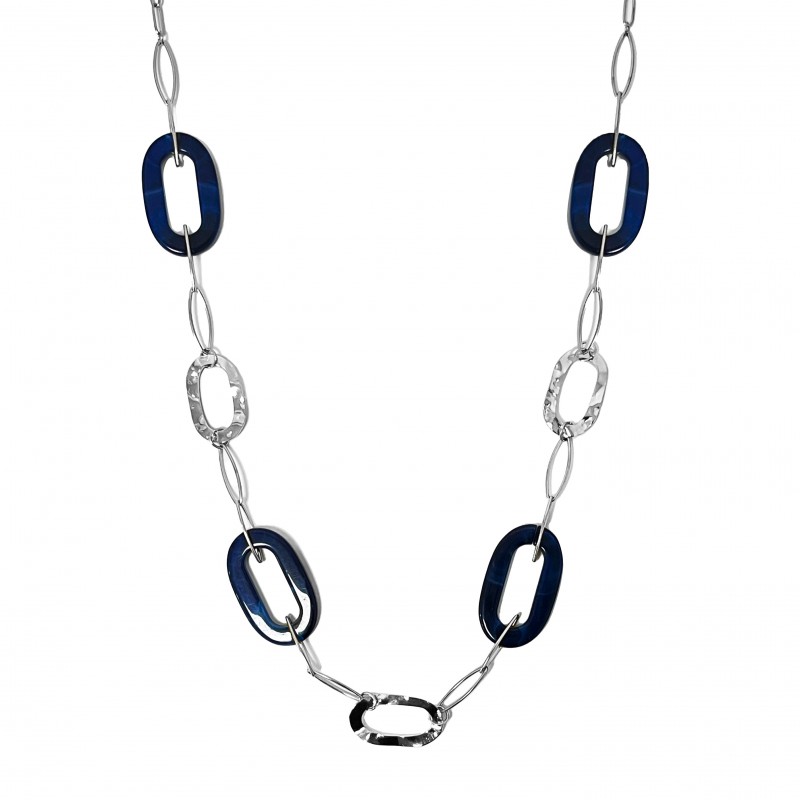 COLLANA CON CATENA OVALE E RESINA - WF2396E679