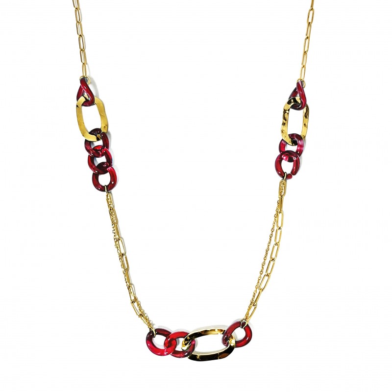 COLLANA LUNGA CON ANELLI IN RESINA - WF2396E682