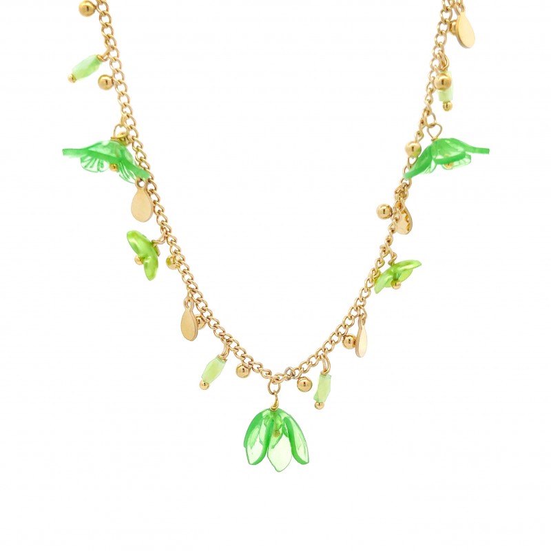 COLLANA CON FIORI PENDENTI - YN22135D518
