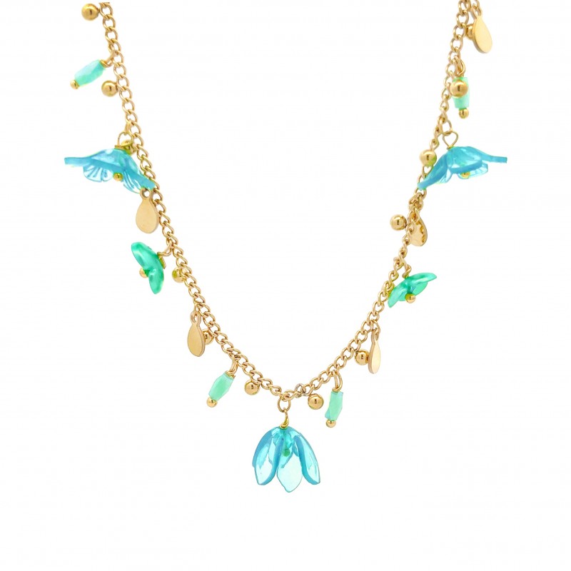 COLLANA CON FIORI PENDENTI - YN22135D518