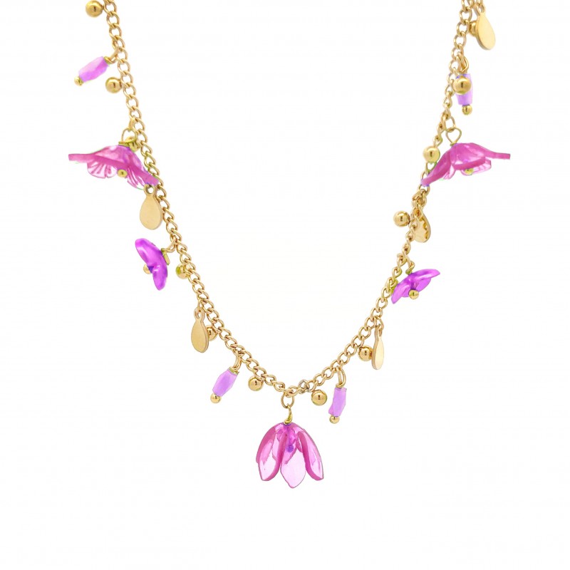 COLLANA CON FIORI PENDENTI - YN22135D518