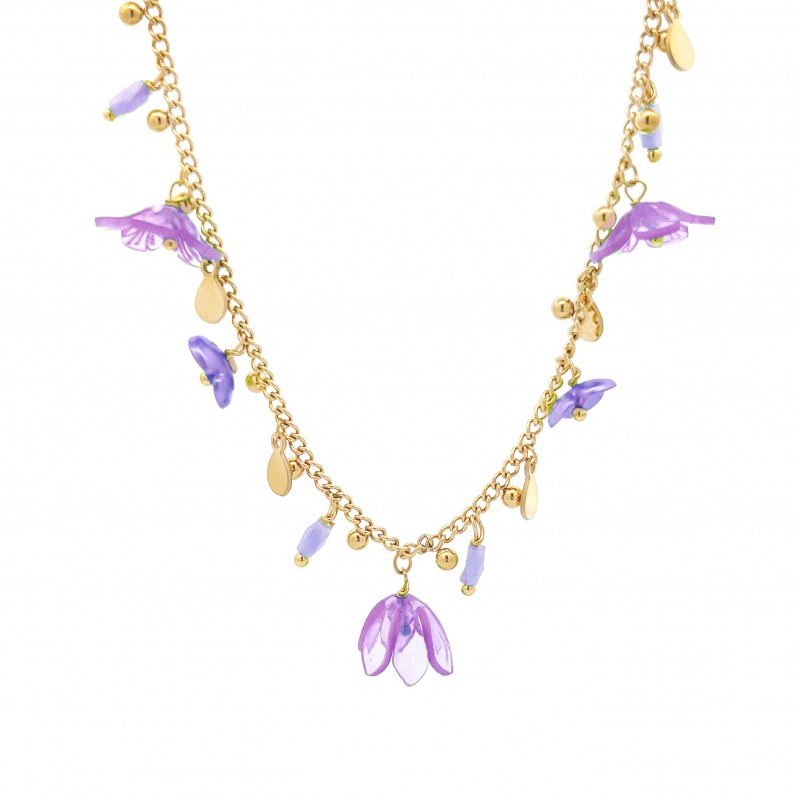 COLLANA CON FIORI PENDENTI - YN22135D518
