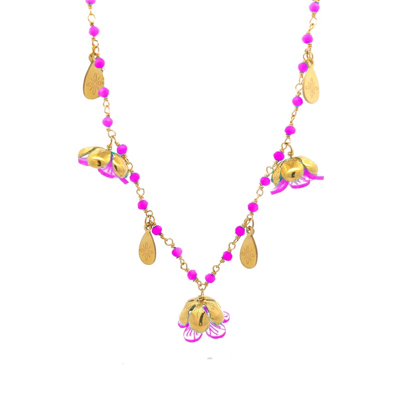 COLLANA CON FIORI PENDENTI - YN22135D519
