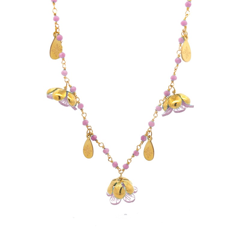 COLLANA CON FIORI PENDENTI - YN22135D519