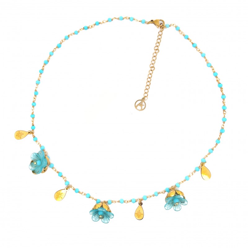 COLLANA CON FIORI PENDENTI - YN22135D519