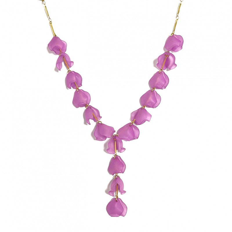 COLLANA A Y CON PETALI DI FIORI - YNK23100E306