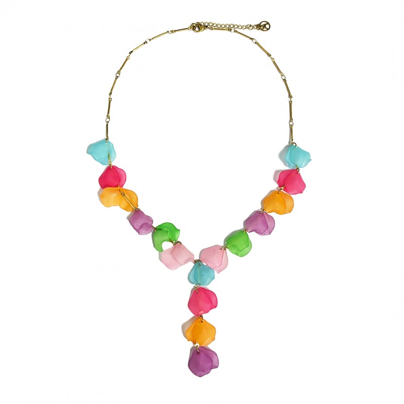 COLLANA A Y CON PETALI DI FIORI - YNK23100E306