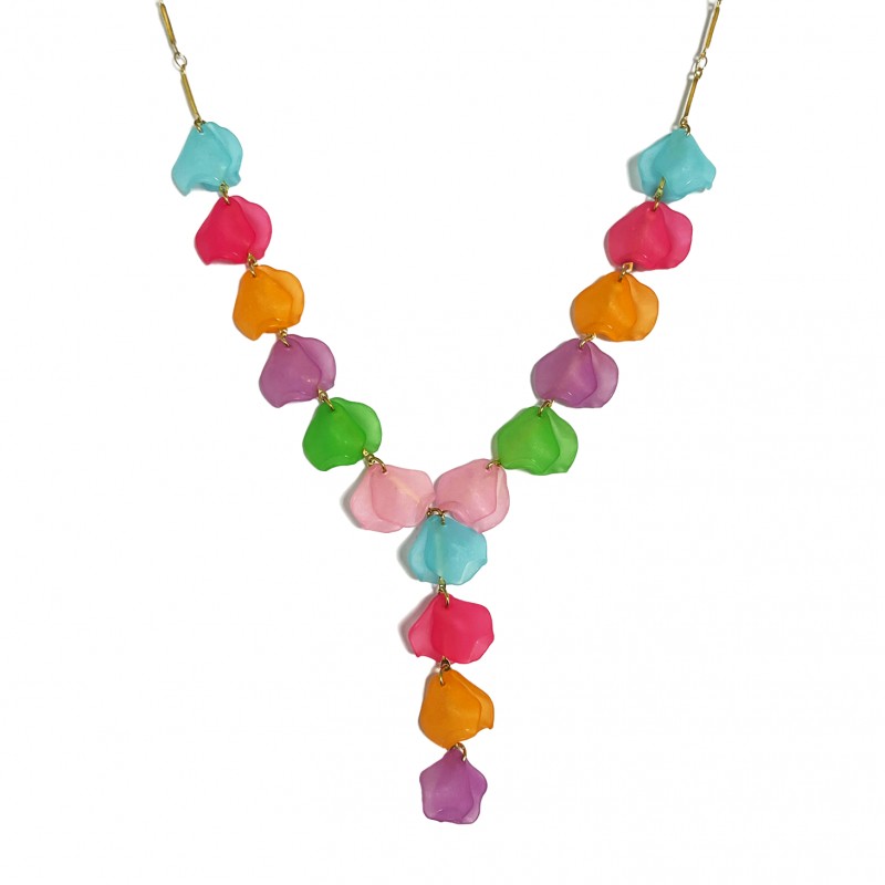 COLLANA A Y CON PETALI DI FIORI - YNK23100E306