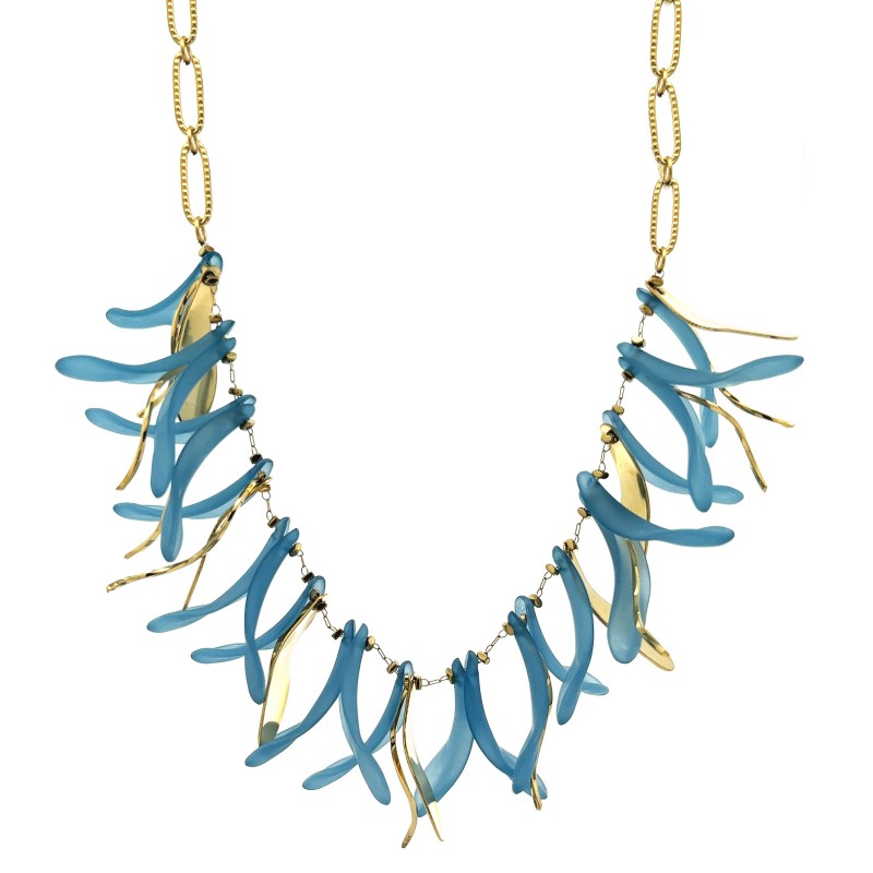 COLLANA GIROCOLLO CON PETALI PENDENTI - YNK23124E652