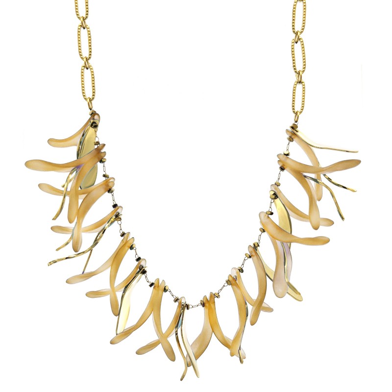 COLLANA GIROCOLLO CON PETALI PENDENTI - YNK23124E652