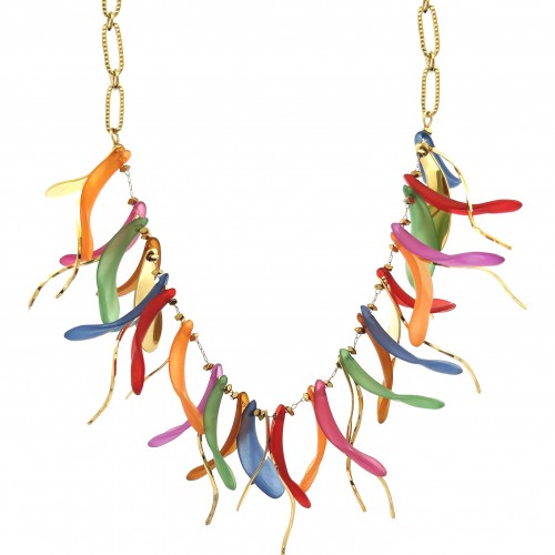 COLLANA GIROCOLLO CON PETALI PENDENTI - YNK23124E652