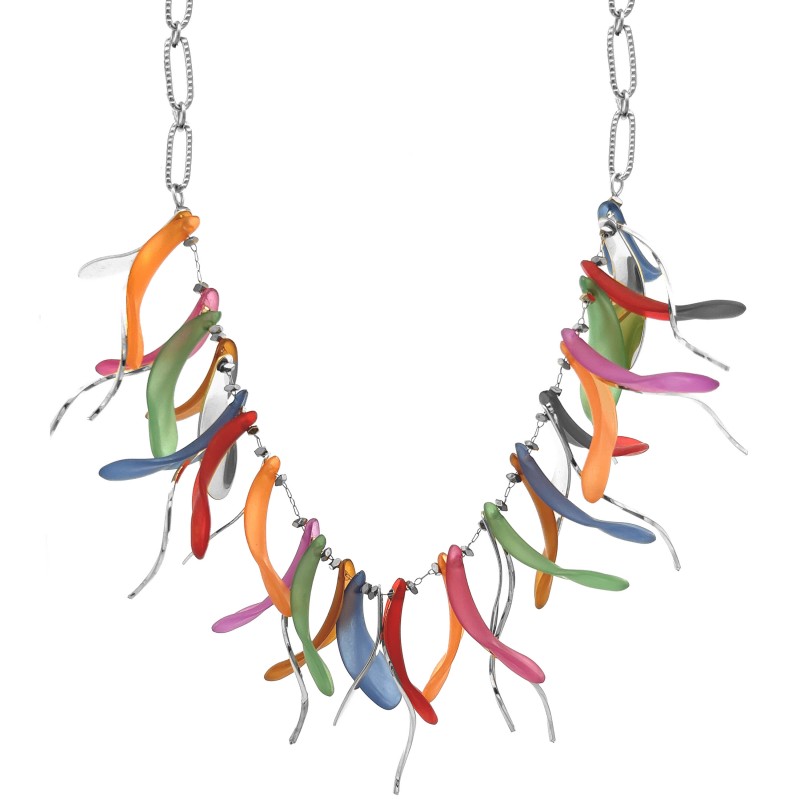 COLLANA GIROCOLLO CON PETALI PENDENTI - YNK2396E653