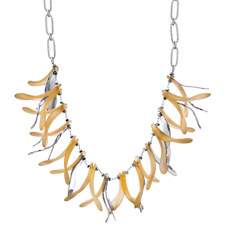 COLLANA GIROCOLLO CON PETALI PENDENTI - YNK2396E653