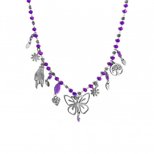 COLLANA CON FARFALLA E CHARMS PENDENTI - YNK23132E303 ARG