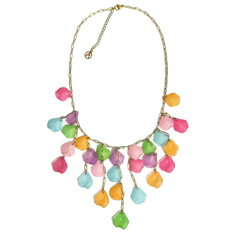 COLLANA CON PENDENTI PETALI DI FIORI - YNK2384E305