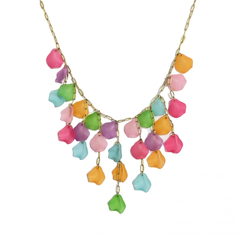 COLLANA CON PENDENTI PETALI DI FIORI - YNK2384E305