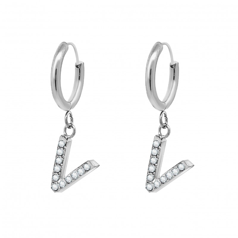 ORECCHINI PENDENTI INIZIALI ZIRCONATI - JN2360E841
