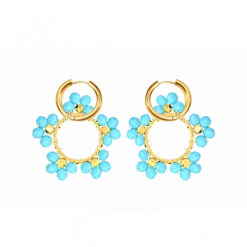 ORECCHINI A CERCHIO CON FIORE - MNK23544E234 