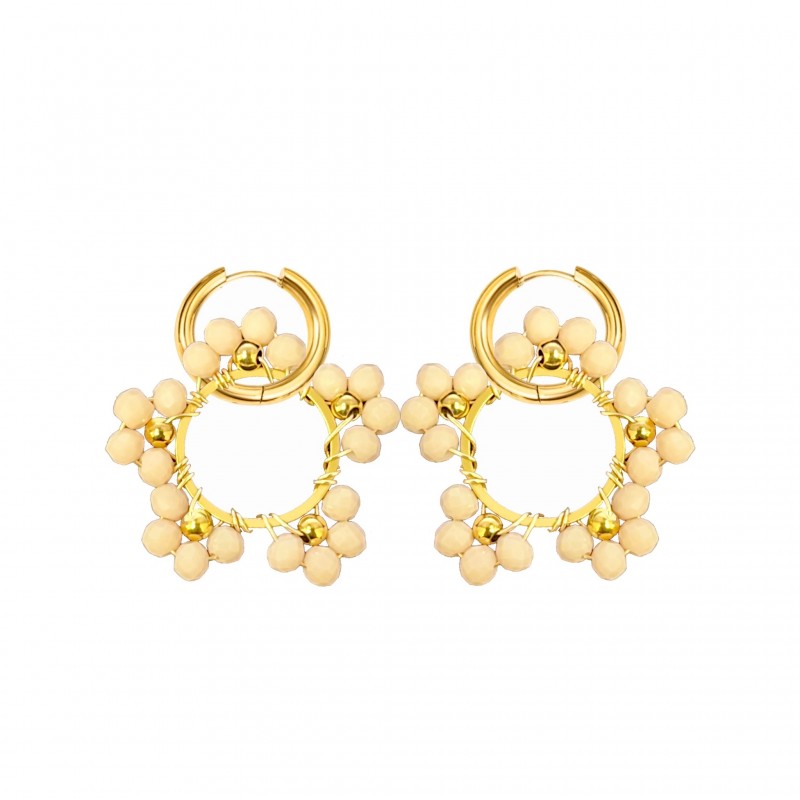 ORECCHINI A CERCHIO CON FIORE - MNK23544E234 