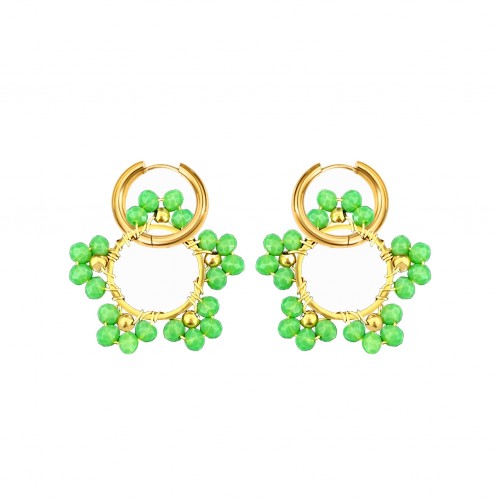 ORECCHINI A CERCHIO CON FIORE - MNK23544E234 