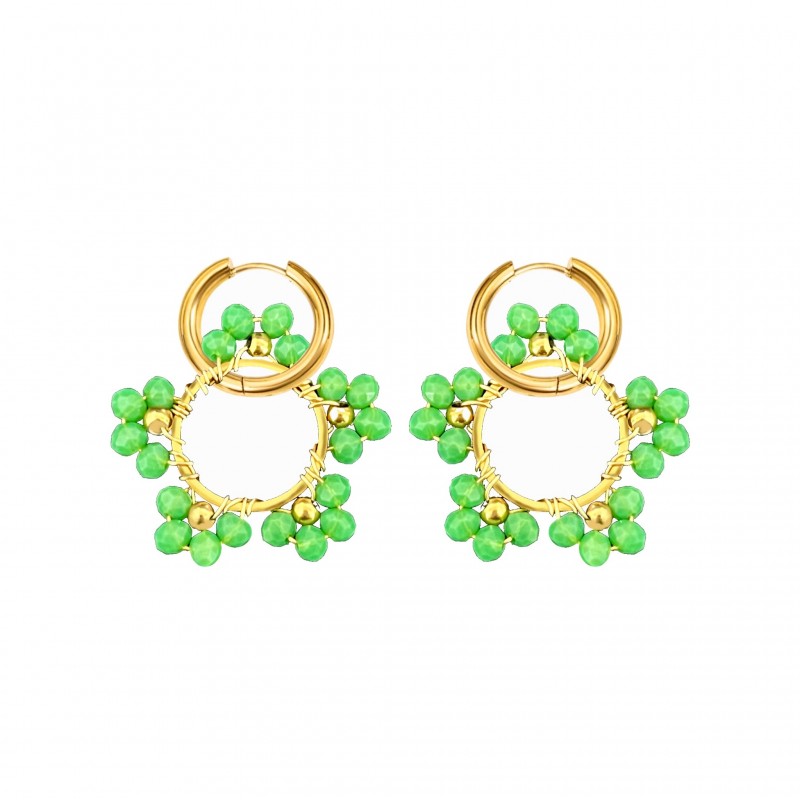 ORECCHINI A CERCHIO CON FIORE - MNK23544E234 