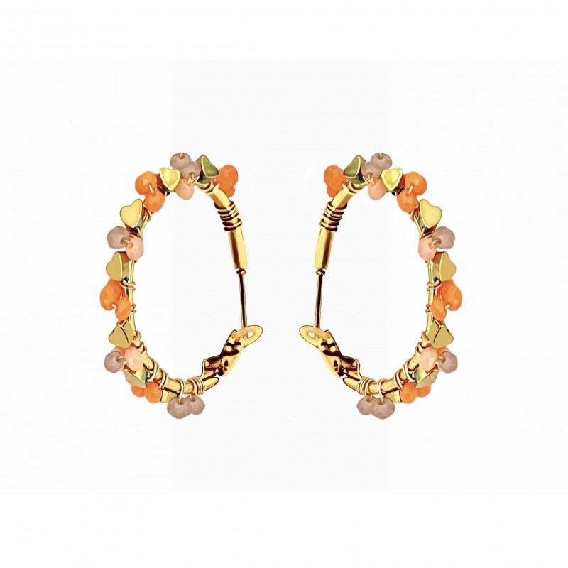 ORECCHINI A CERCHIO CON CRISTALLI E CUORICINI - MNK2356E239 