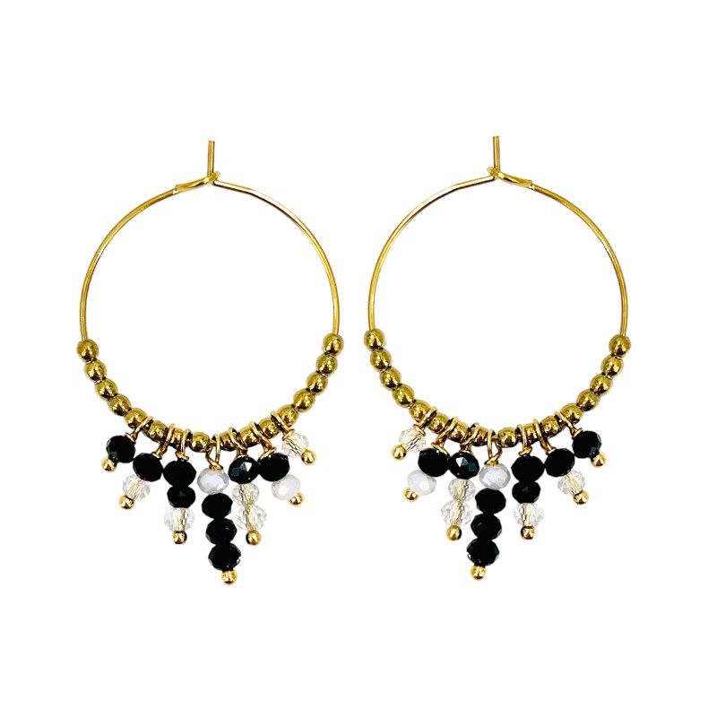 ORECCHINI A CERCHIO CON CRISTALLI - NK2112472F37 