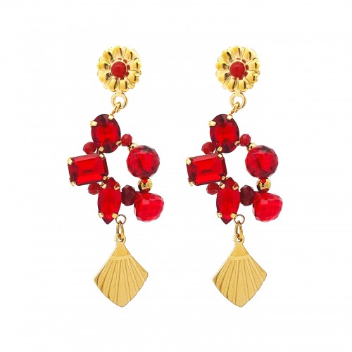 ORECCHINI PENDENTI CON CRISTALLI - NK22103D197