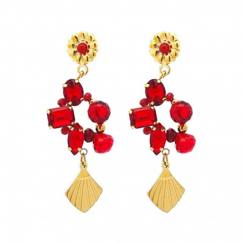 ORECCHINI PENDENTI CON CRISTALLI - NK22103D197