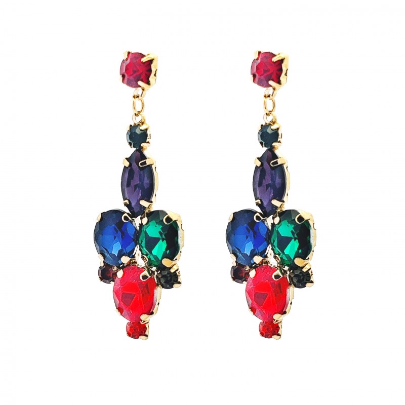 ORECCHINI PENDENTI CON CRISTALLI - NK22111D216