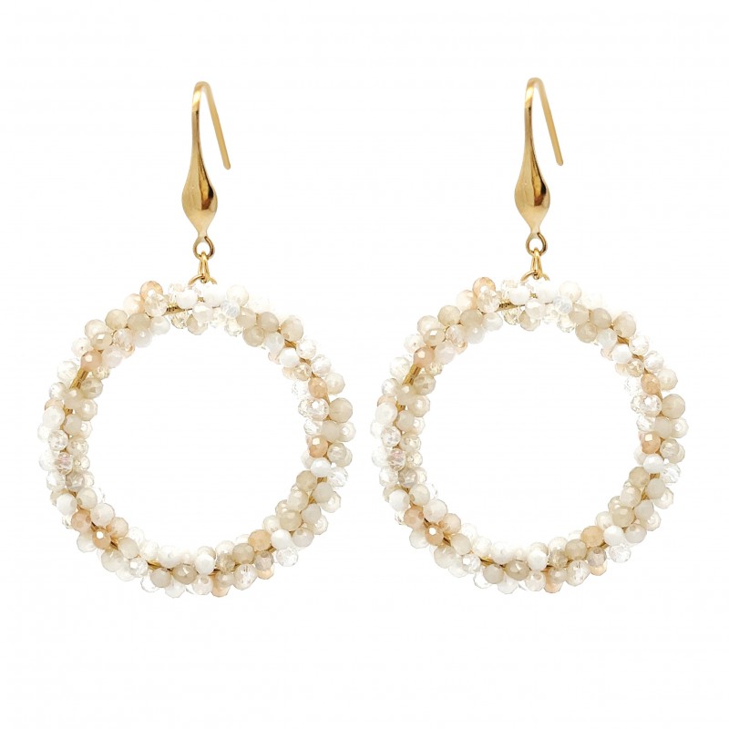 ORECCHINI PENDENTI CERCHIO CON CRISTALLI - PC2380F1