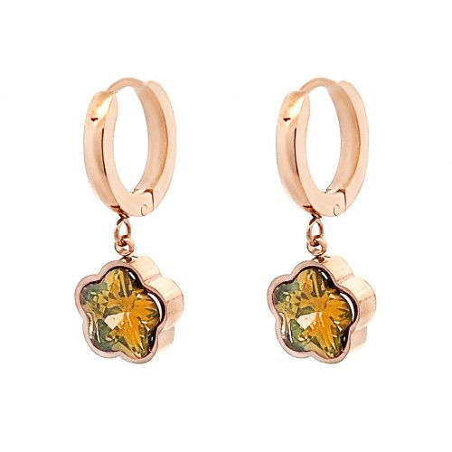 ORECCHINI A CERCHIO CON FIORE IN ZIRCONIA - PS1971664C88