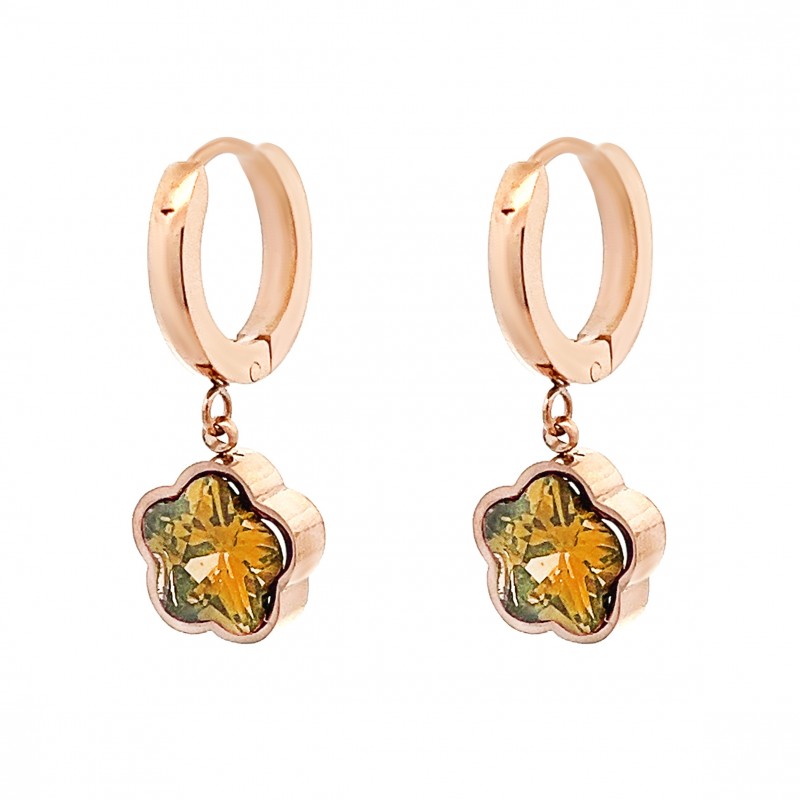 ORECCHINI A CERCHIO CON FIORE IN ZIRCONIA - PS1971664C88