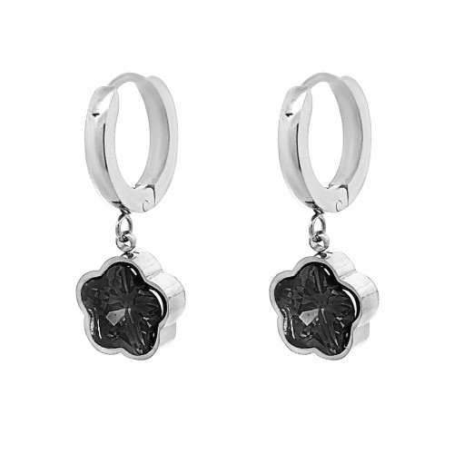 ORECCHINI A CERCHIO CON FIORE IN ZIRCONIA - PS1971664C88