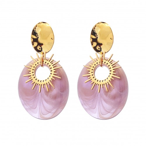 ORECCHINI PENDENTI SOLE CON RESINA - WF2368E668