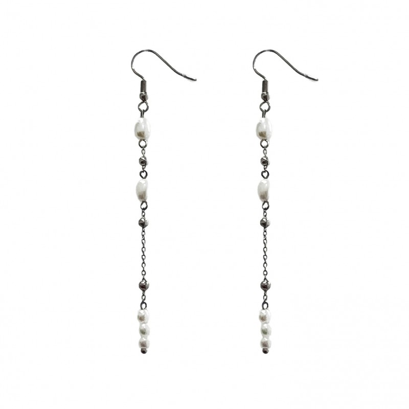 ORECCHINI PENDENTI LUNGHI CON PERLE - YNK2348E373