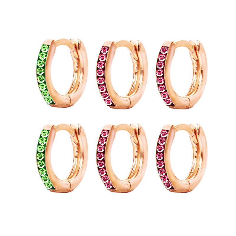 SET DI 6 ORECCHINI CON STRASS - YF2161272C41