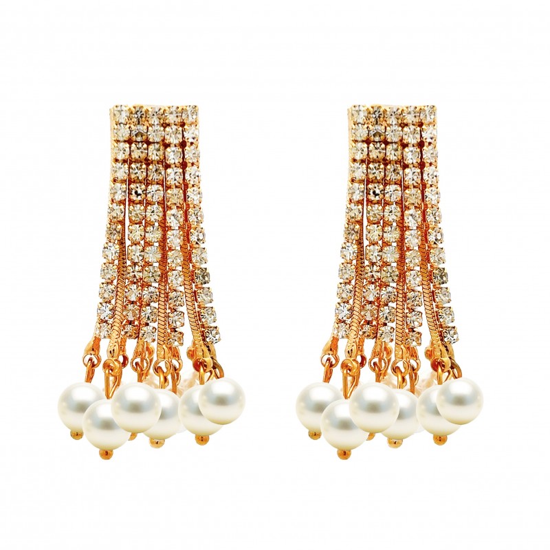 ORECCHINI CON STRASS E PERLE - YG131223520A4