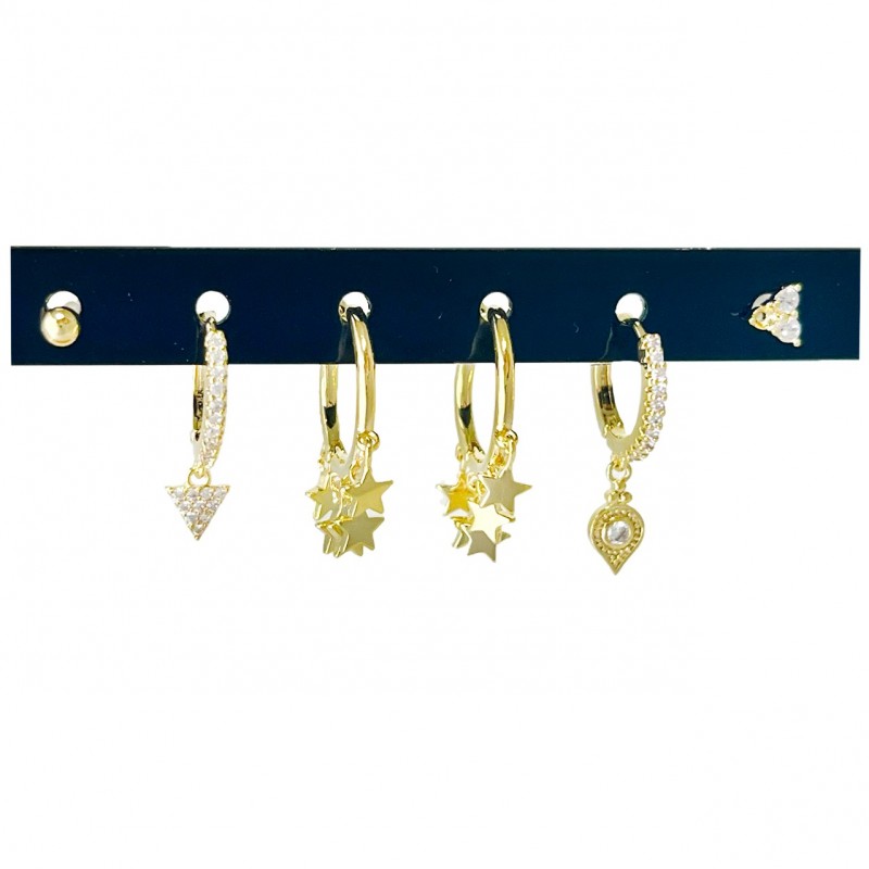 SET 6 ORECCHINI A CERCHIO O PERNO - YK226181008D6