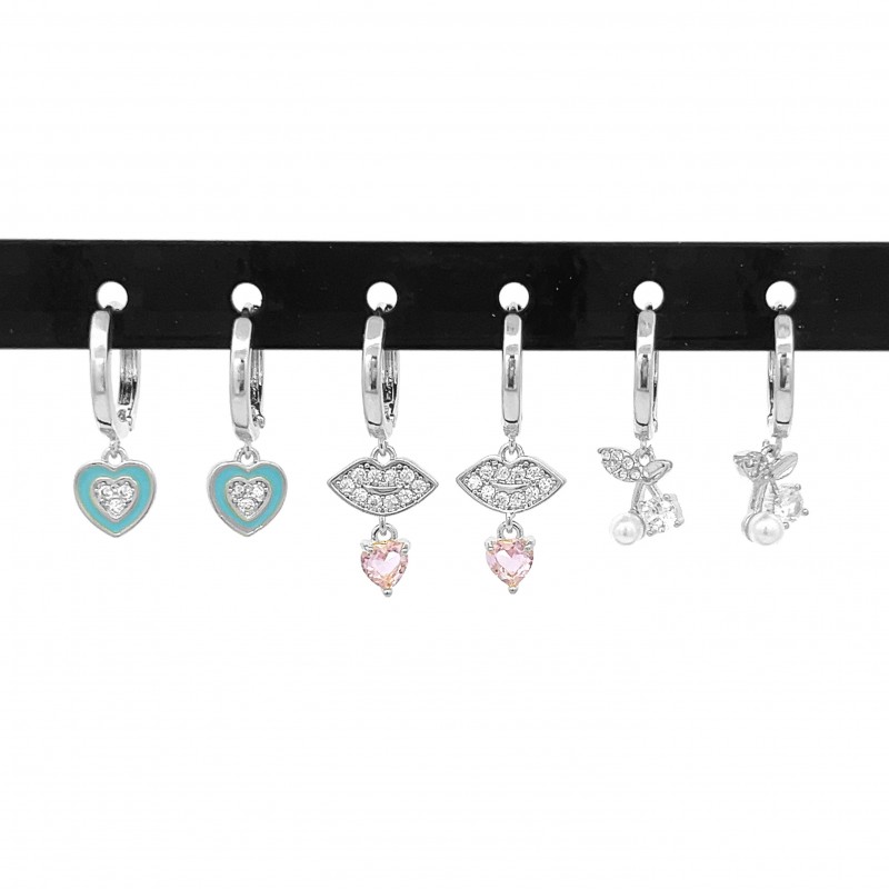 SET 6 ORECCHINI A CERCHIO - YK23116F145