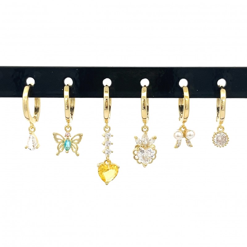 SET 6 ORECCHINI A CERCHIO - YK23116F148