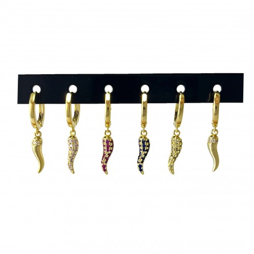 SET 6 ORECCHINI A CERCHIO CON CORNETTO - YK23120E351