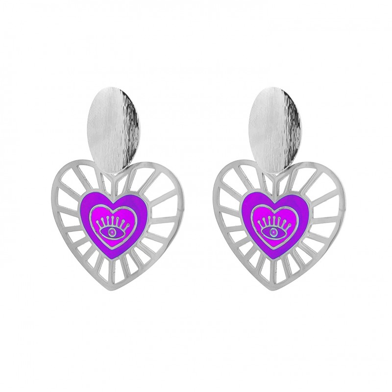 ORECCHINI PENDENTI CUORE MALOCCHIO - YNK221024D709